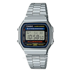 CASIO A168WA-1WDF Digital Silver Dial Black Stainless Steel