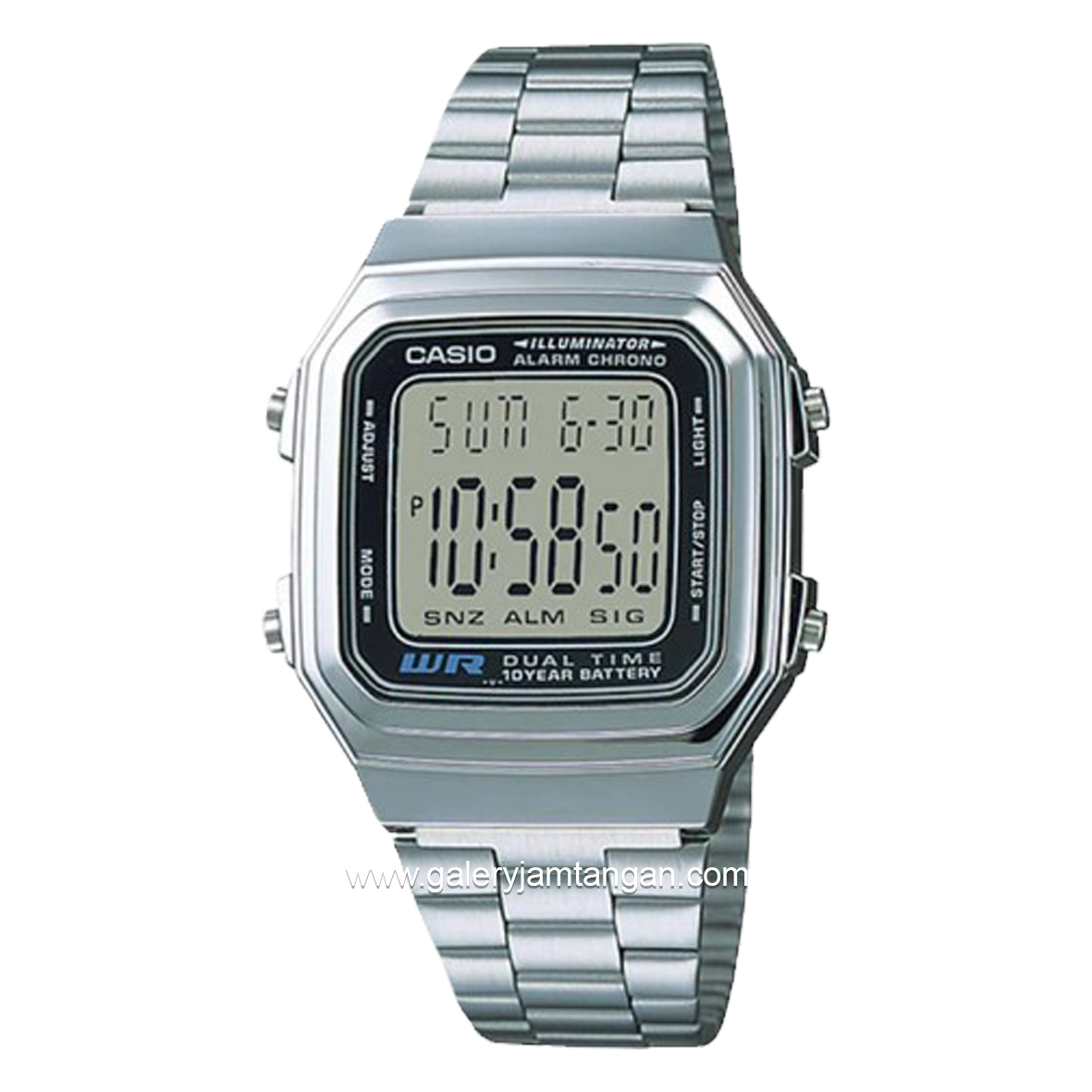 CASIO A178WA-1ADF Digital Stainless Steel