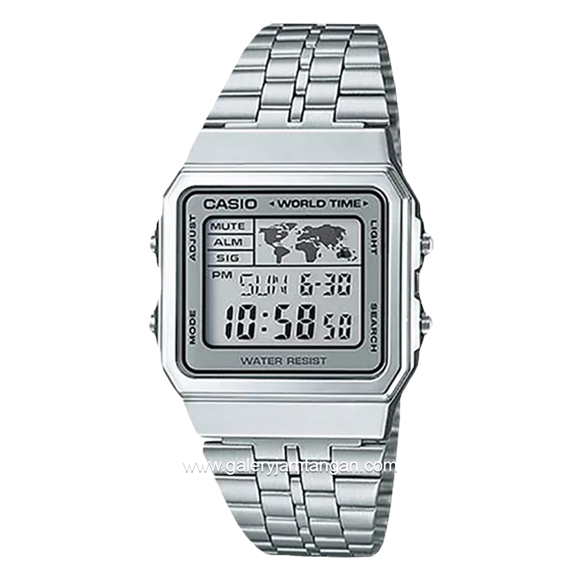 CASIO General A500WA-7DF Digital Silver Stainless Steel