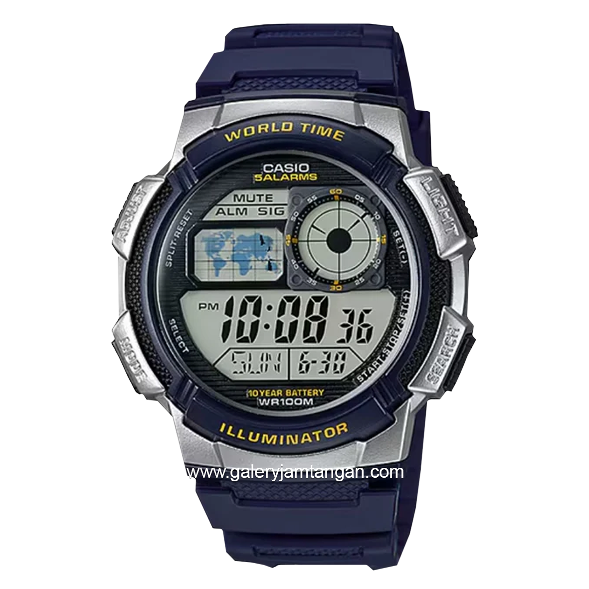 CASIO General AE-1000W-2AVDF Blue Silver Digital Rubber Strap