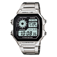 CASIO General AE-1200WHD-1AVDF Silver Dial Black Digital Stainless Steel Strap
