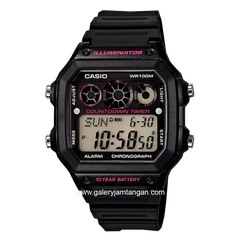 CASIO General AE-1300WH-1A2VDF Black Digital Rubber Strap