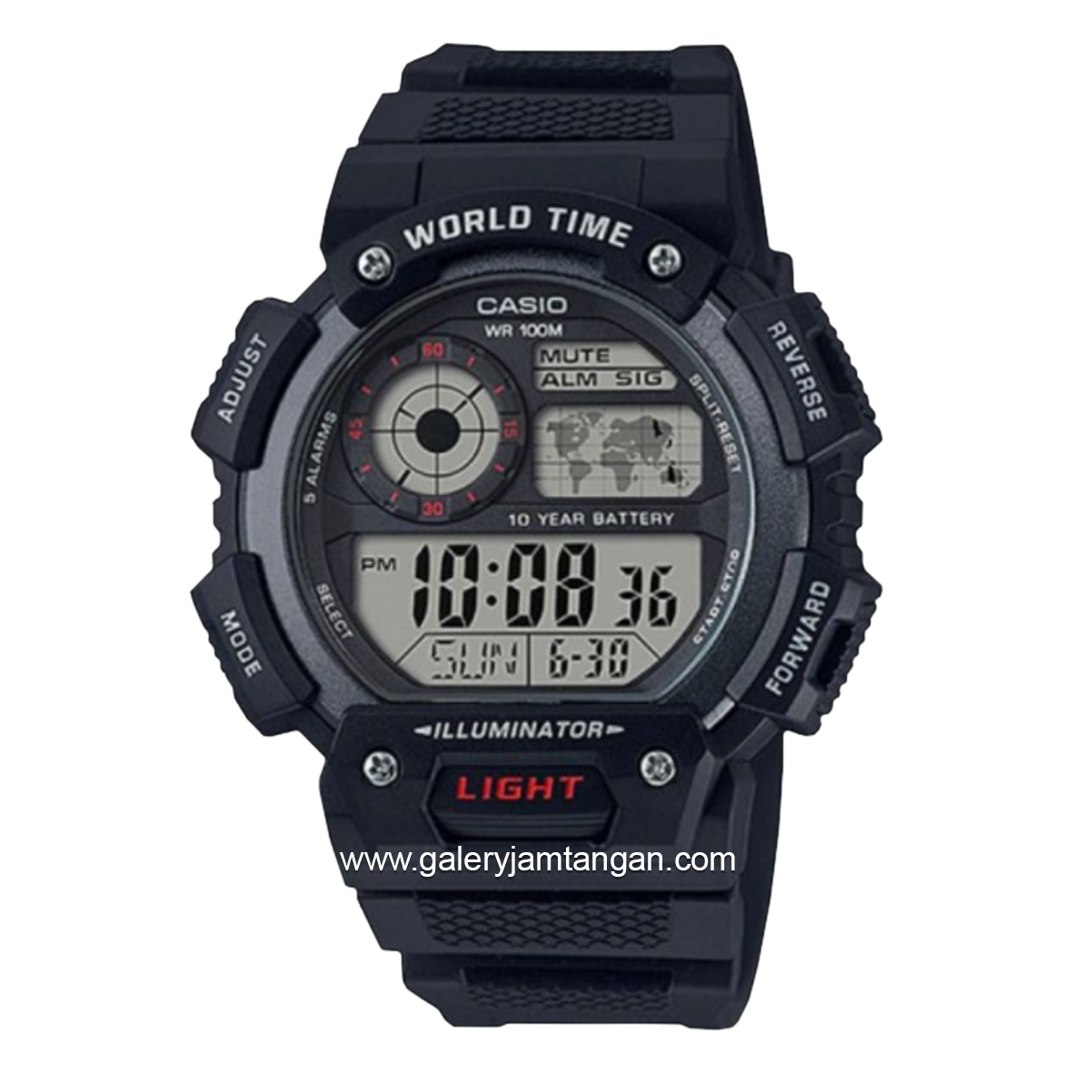 CASIO AE-1400WH-1AVDF Digital Black Rubber Strap