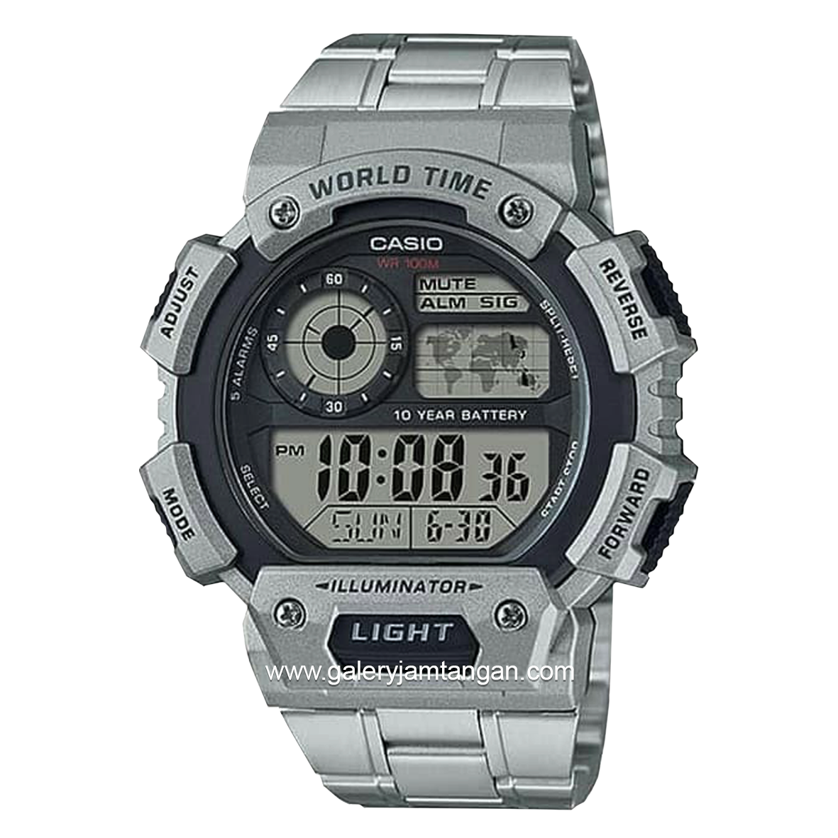 CASIO General AE-1400WHD-1AVDF Silver Digital Stainless Steel