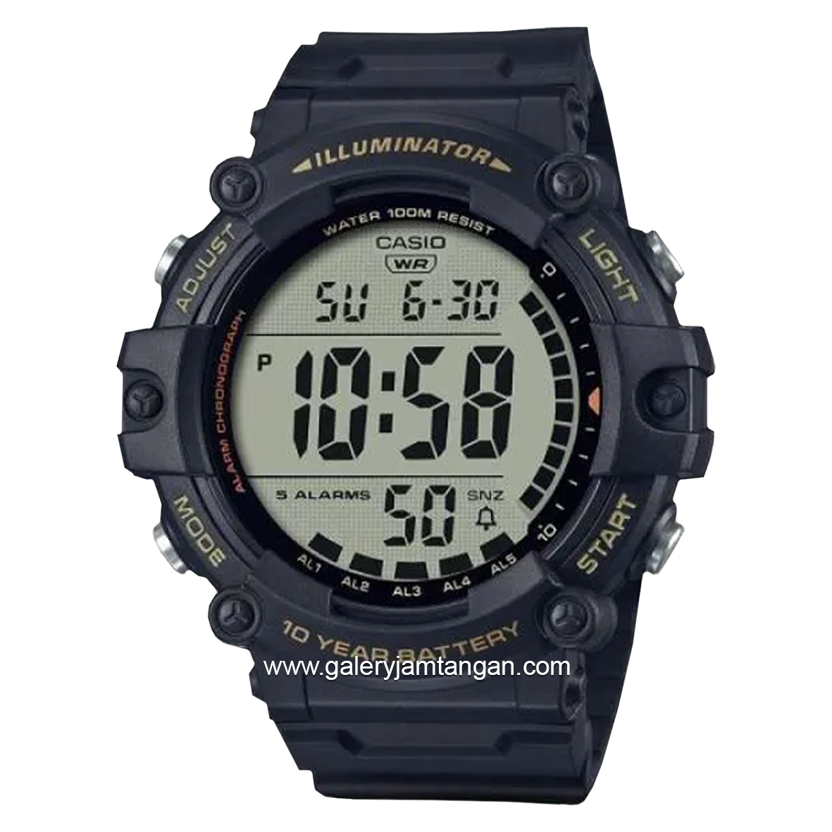 CASIO General Youth AE-1500WH-1AVDF Black Digital Rubber Strap