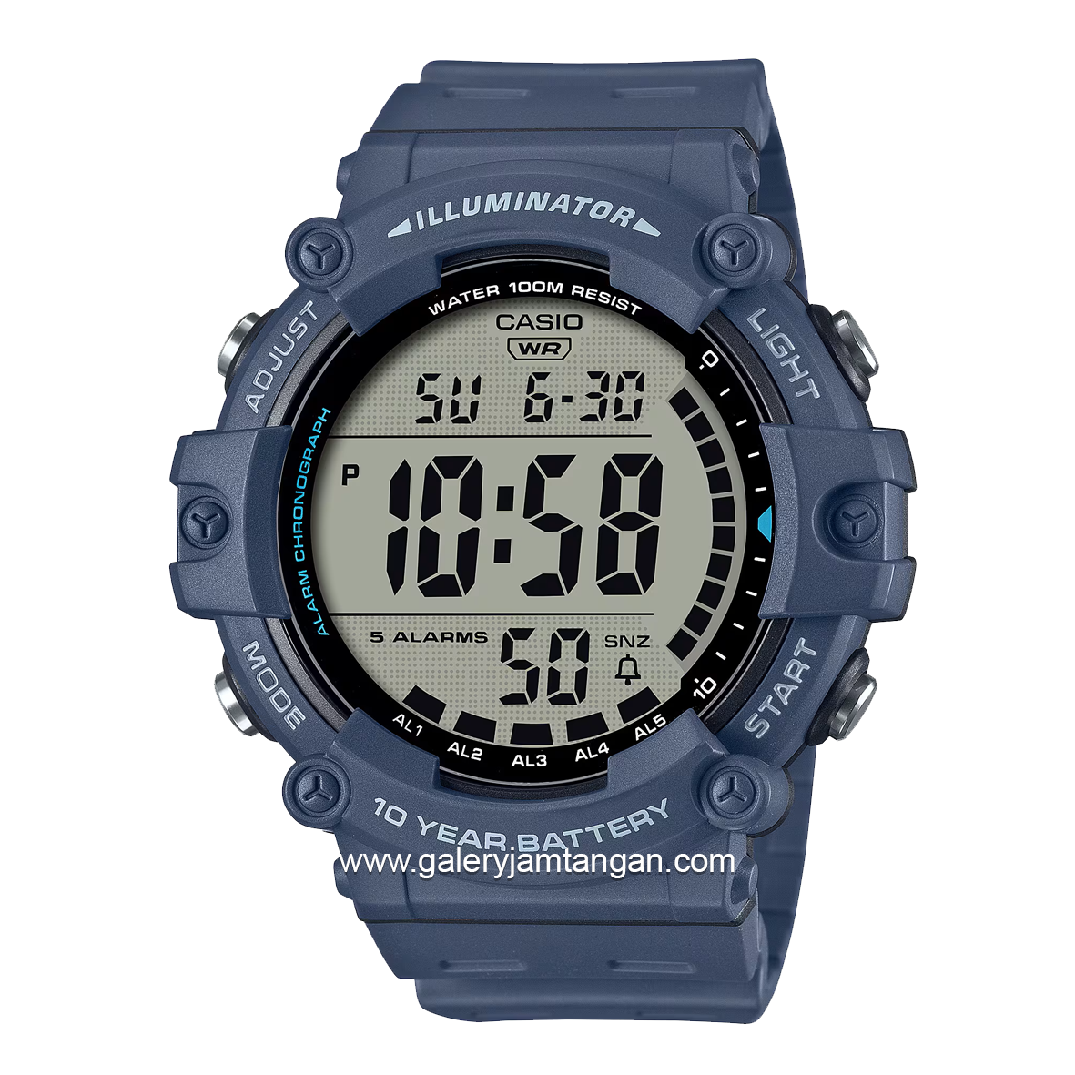 CASIO AE-1500WH-2AVDF Digital Navy Resin Strap