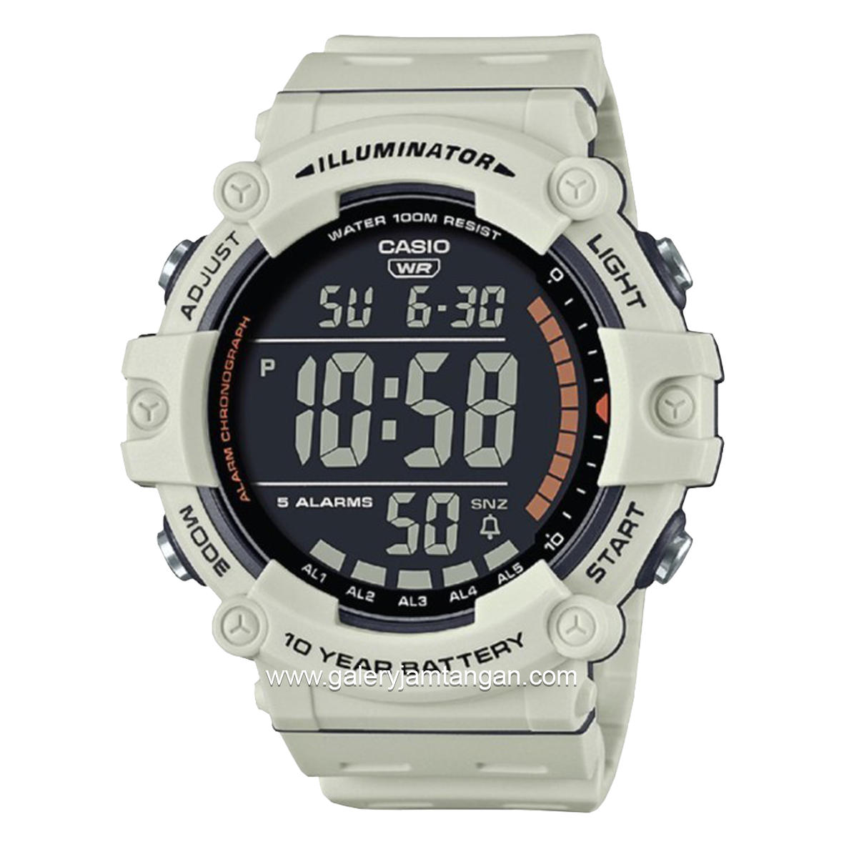 CASIO AE-1500WH-8B2VDF White Digital Resin Strap