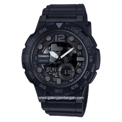 CASIO General AEQ-100W-1BVDF Black Analog Digital Rubber Strap