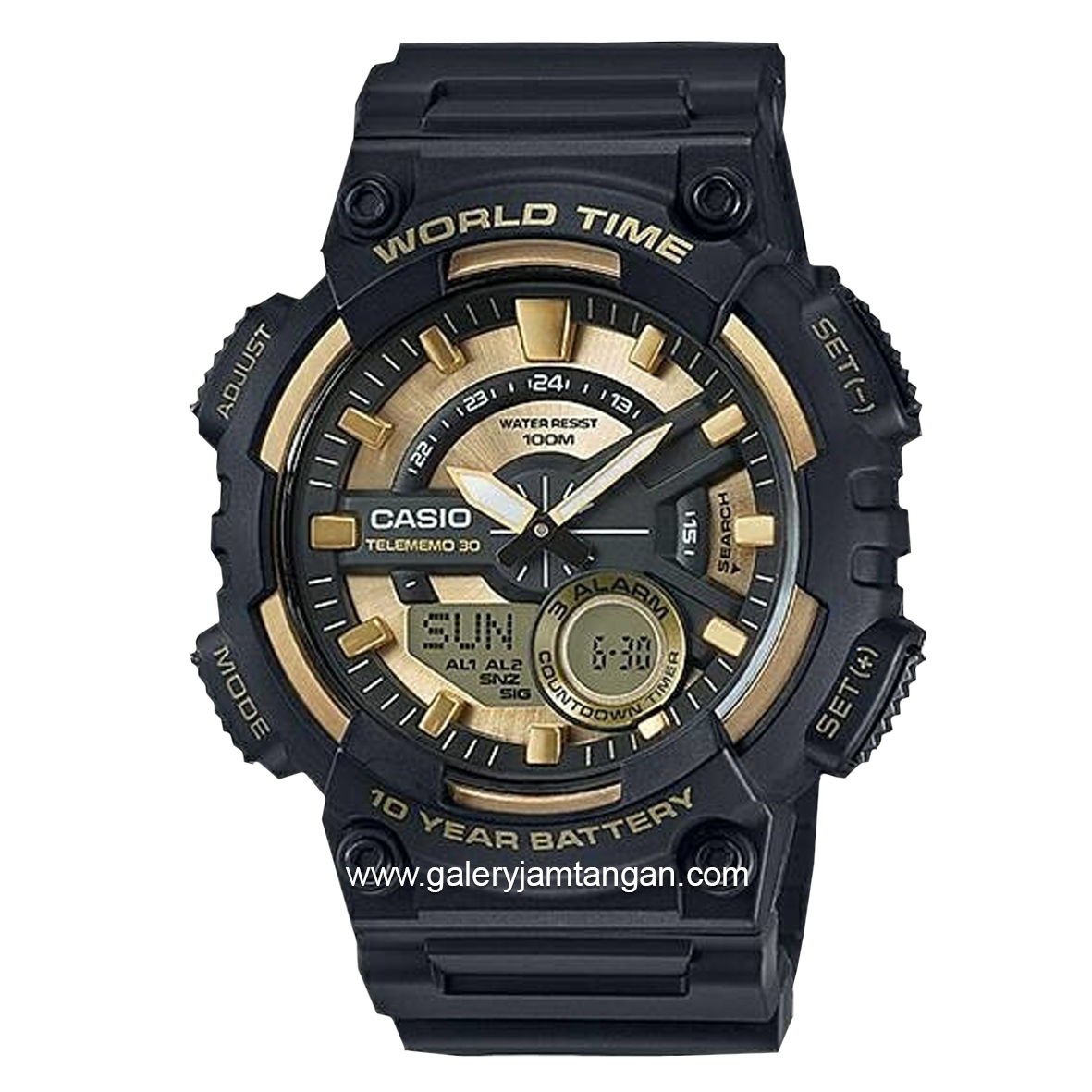 CASIO General AEQ-110BW-9AVDF Black Analog Digital Rubber Strap