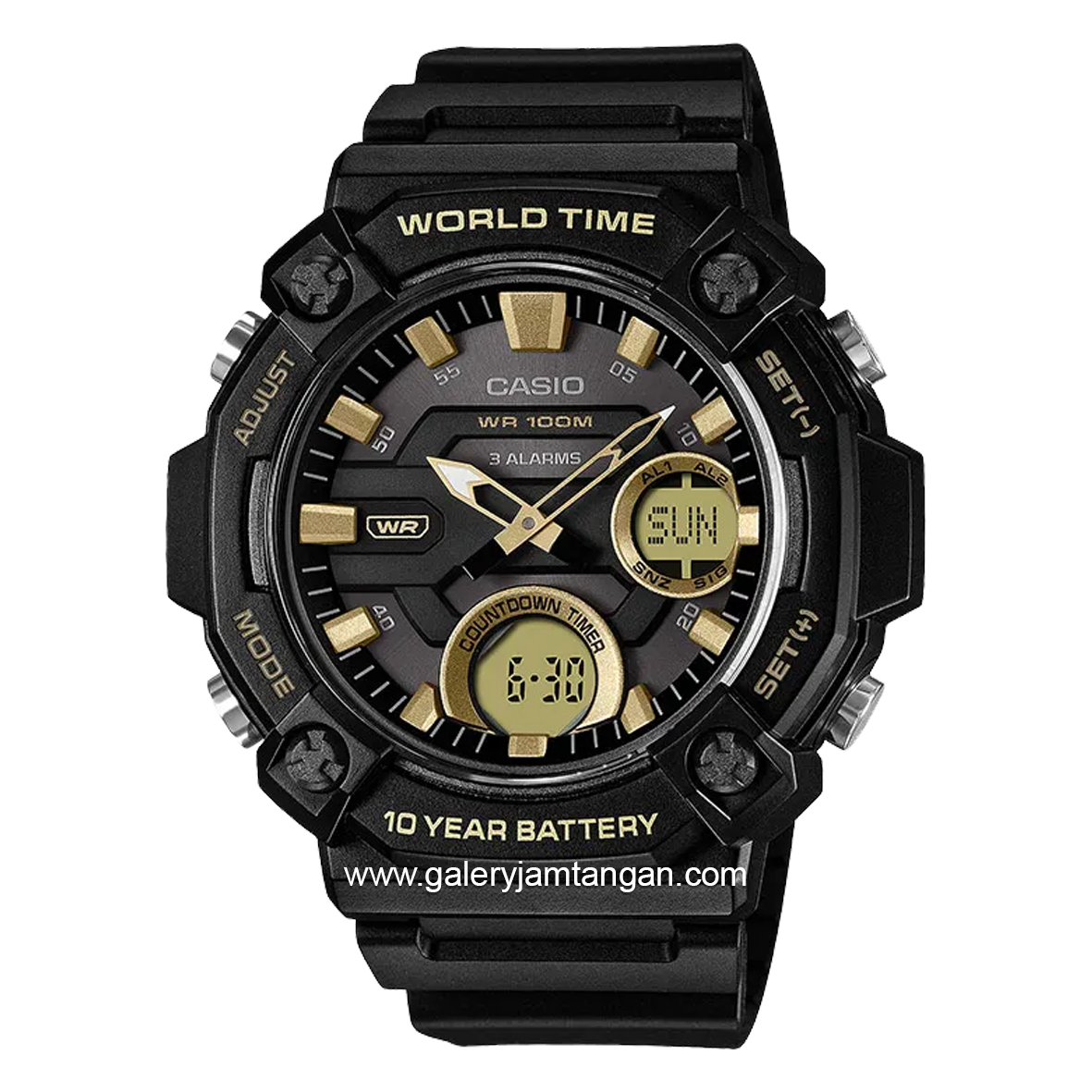 CASIO AEQ-120W-9AVDF Digital Analog Black Resin Strap