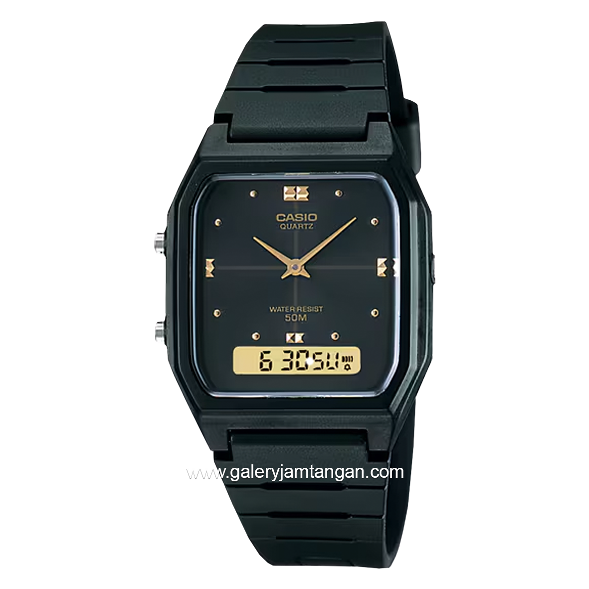 CASIO General AW-48HE-1AVDF Black Analog Digital Rubber Strap