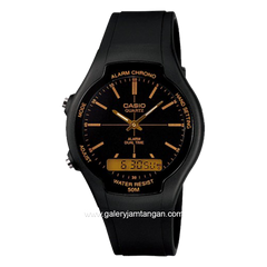 CASIO AW-90H-9EVDF Dual Time Black Resin Strap