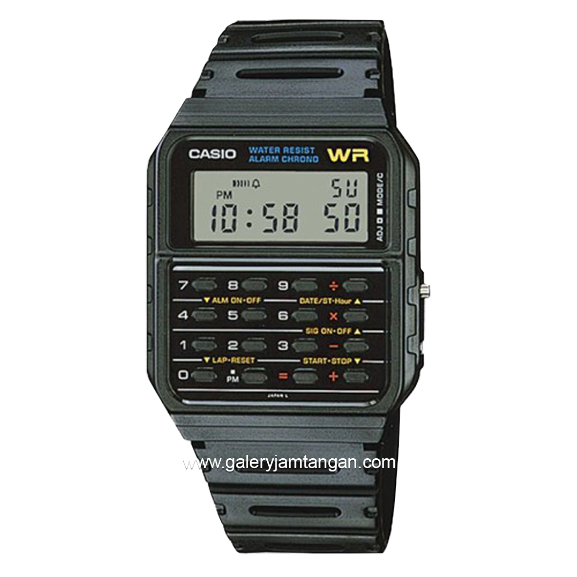 CASIO Youth Vintage CA-53W-1ZDR Black Databank Digital Rubber Strap