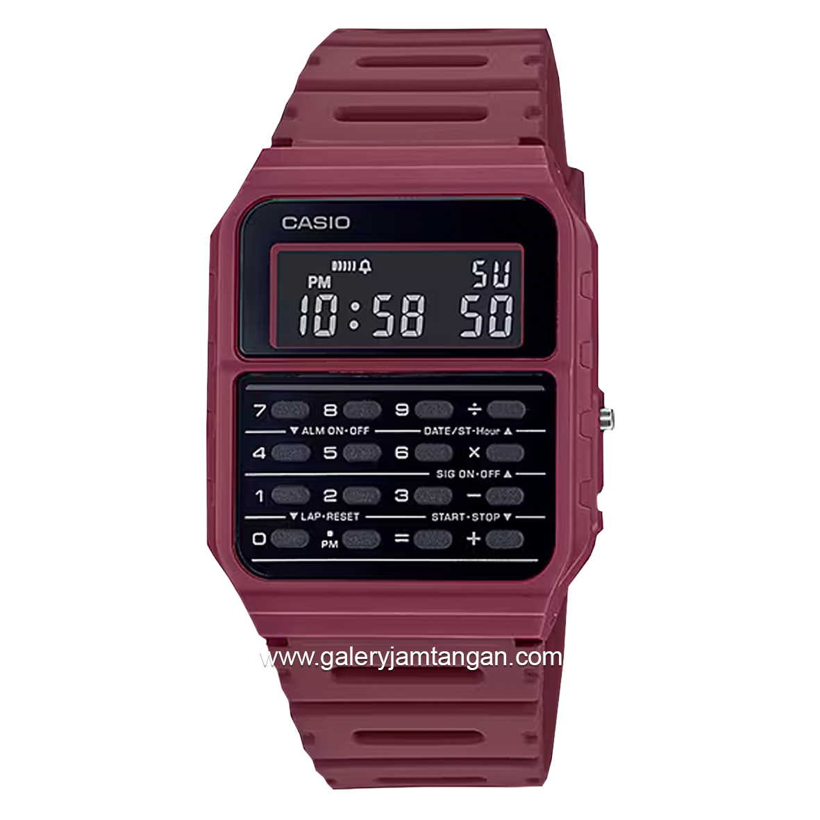 CASIO General CA-53WF-4BDF Bank Digital Red Rubber Strap