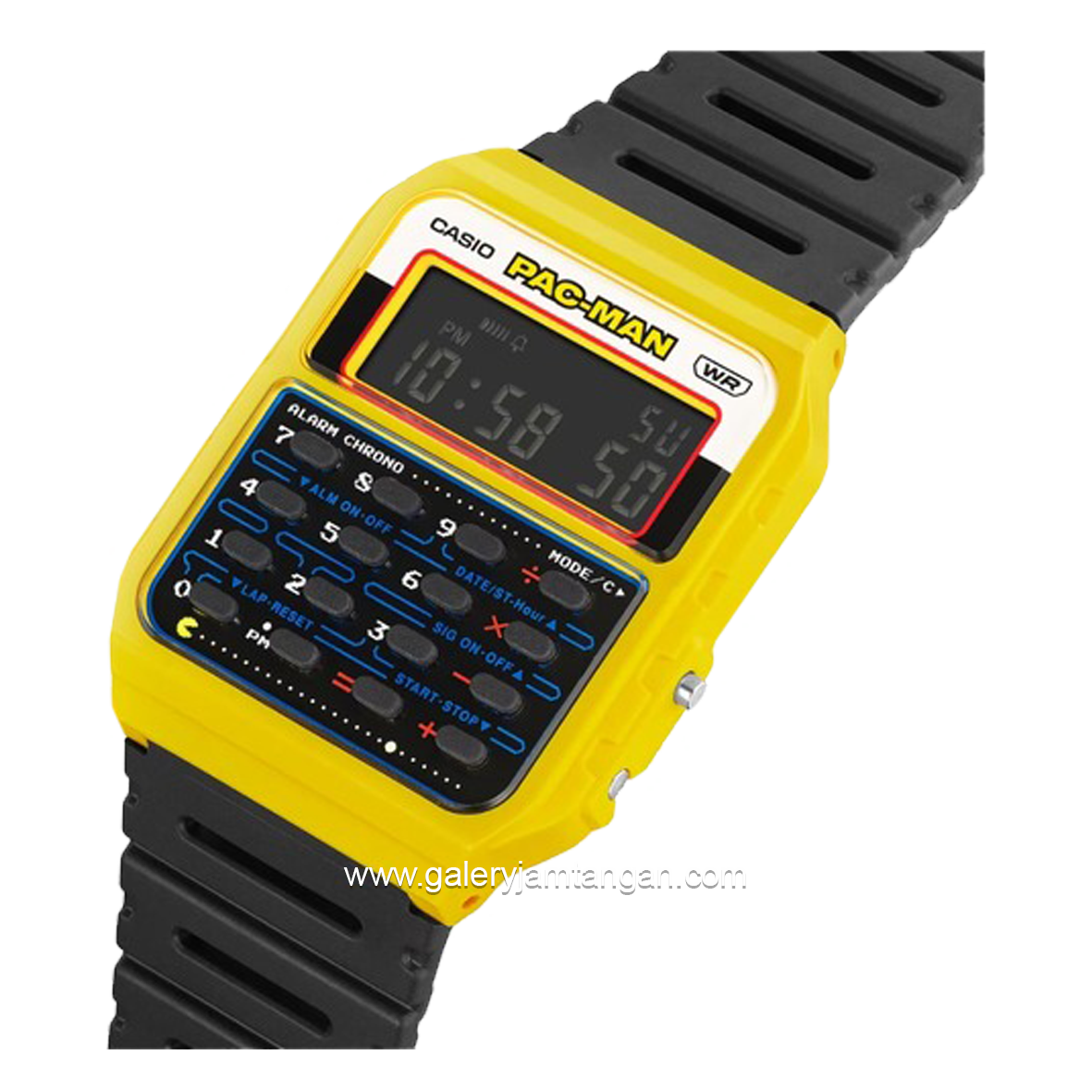 CASIO PAC-MAN CA-53WPC-1BDR Dual Time Black Yellow Resin Strap