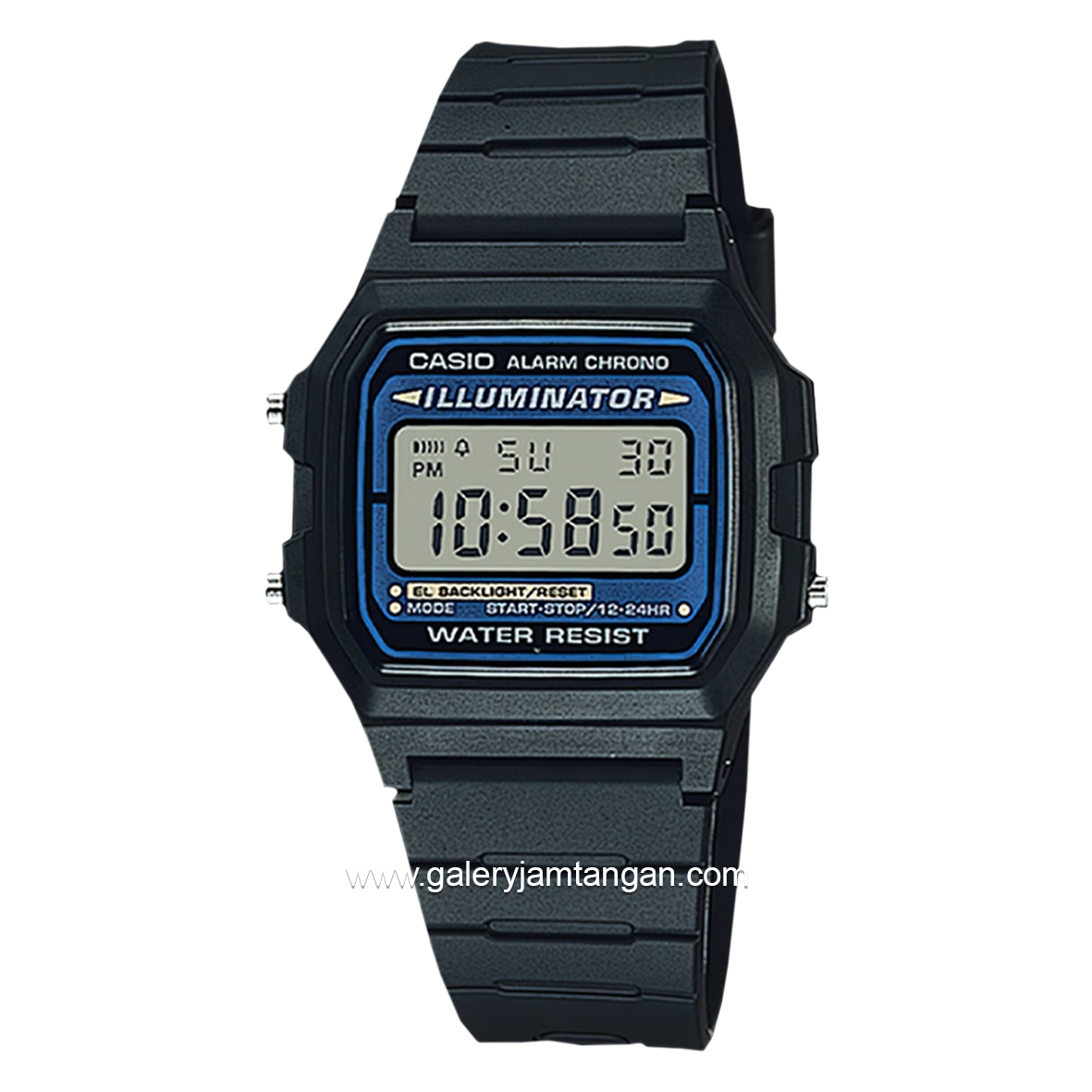 CASIO General F-105W-1ADF Black Digital Rubber Strap