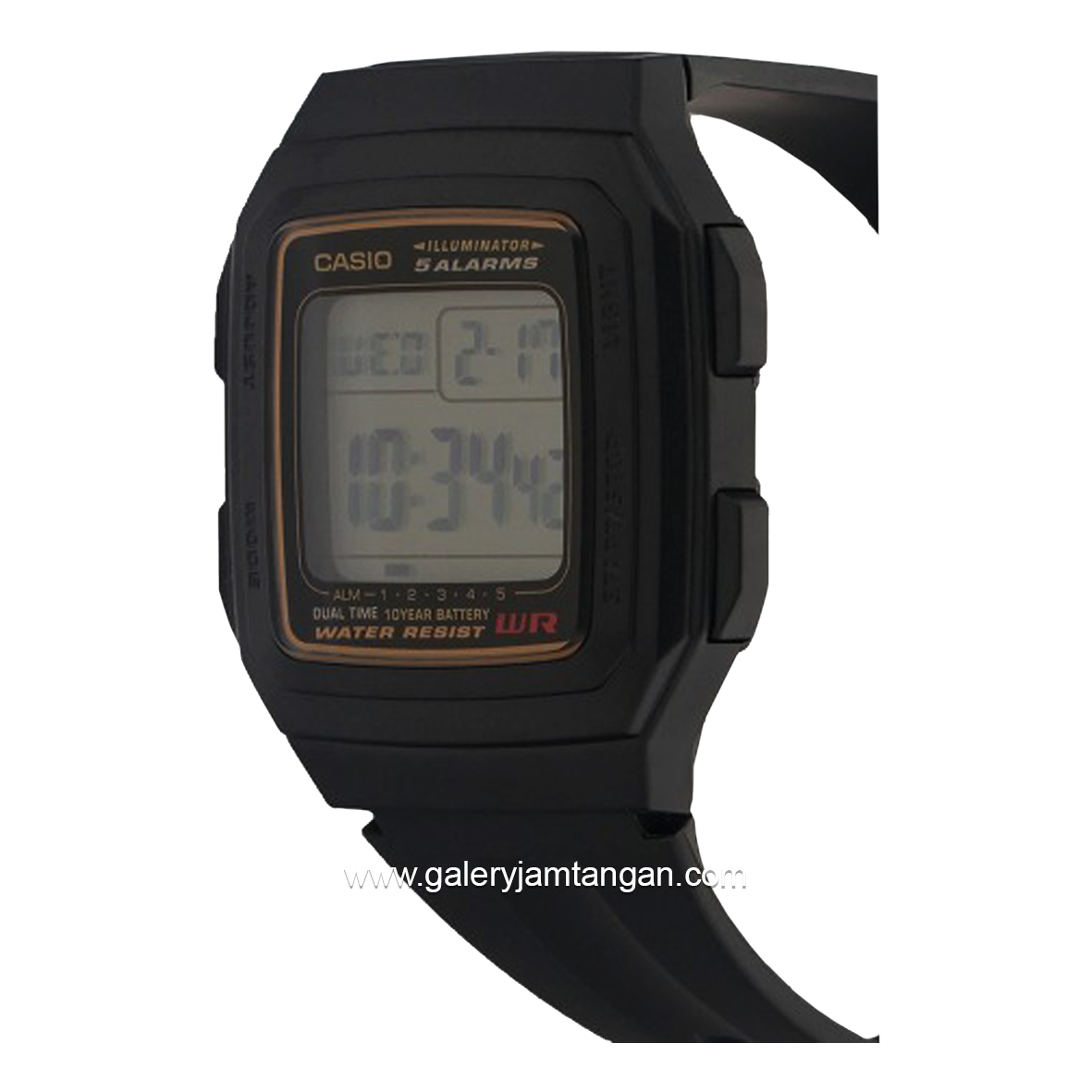 CASIO F-201WA-9ADF Digital Black Resin Strap