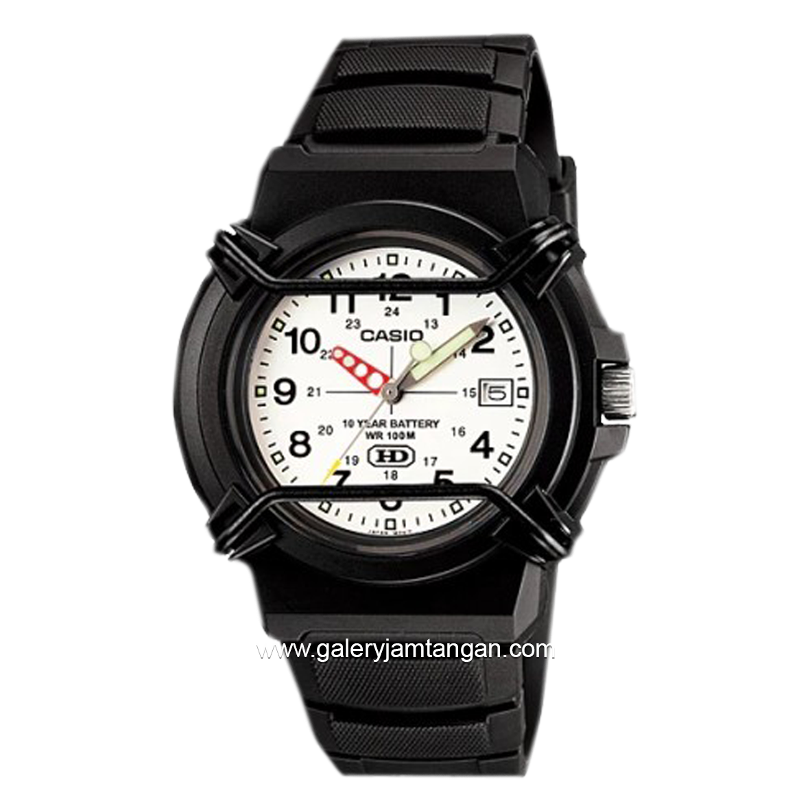 CASIO HDA-600B-7BVDF Black Dial White Resin Strap