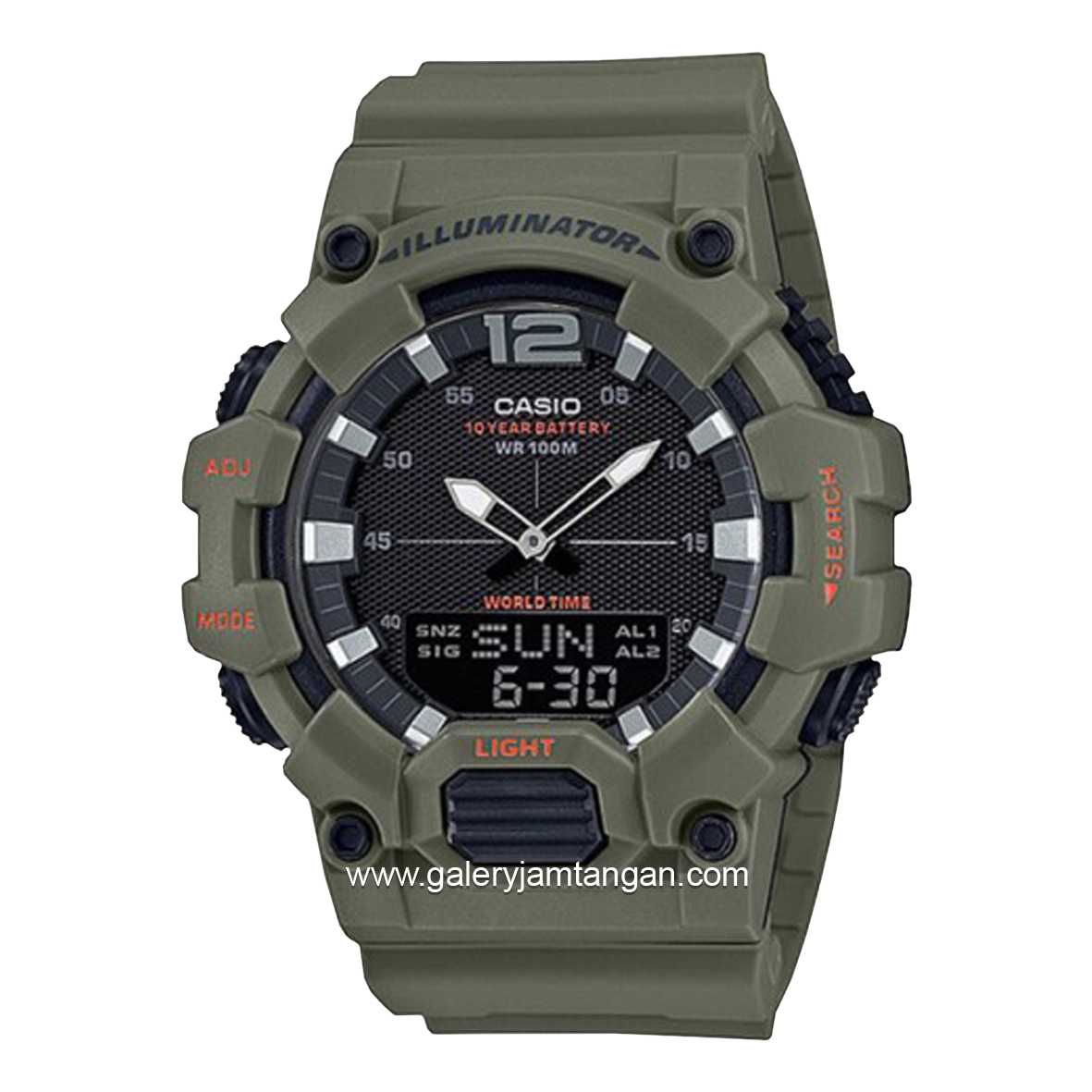 CASIO HDC-700-3A2VDF Duel Time Green Resin Strap