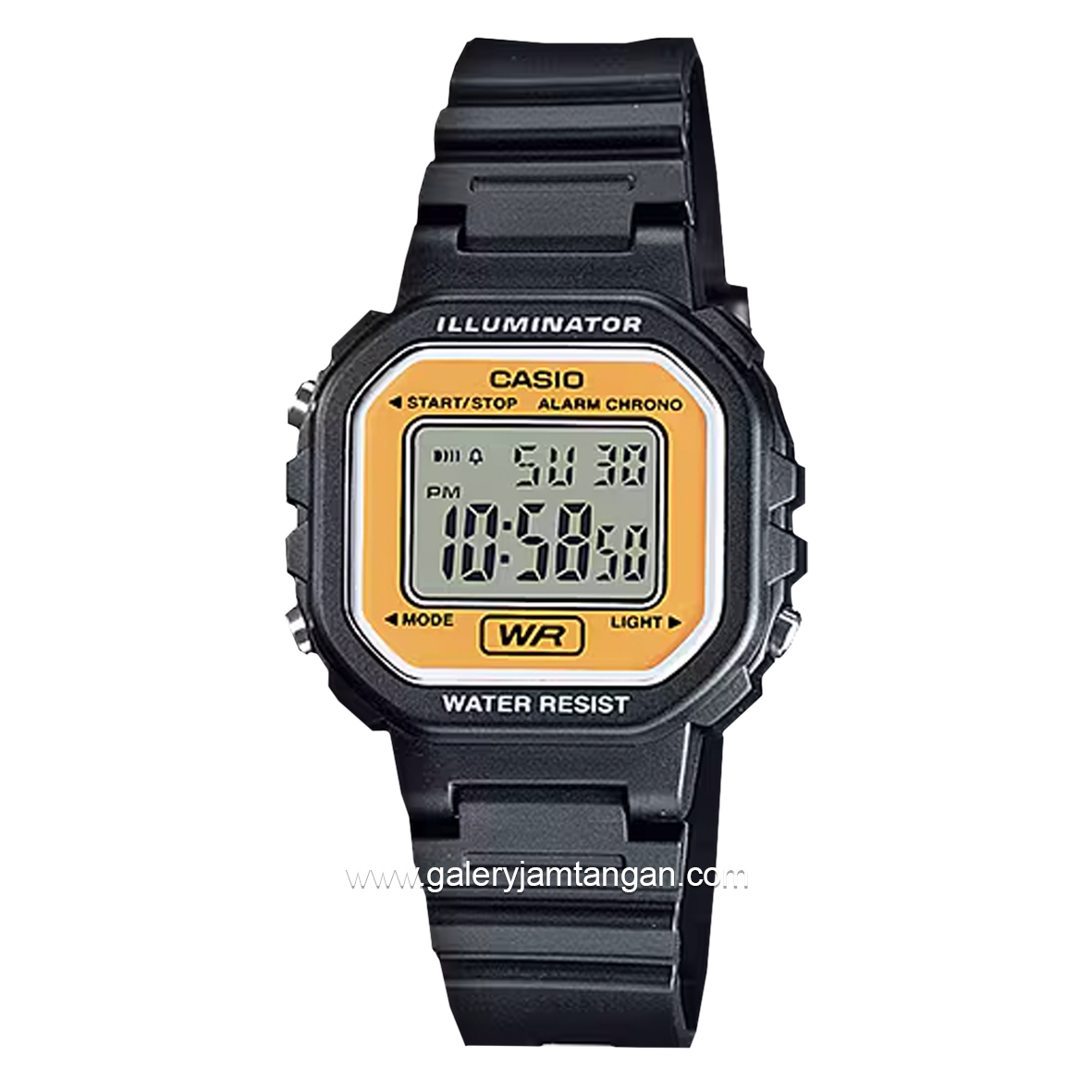 CASIO General LA-20WH-9ADF Black Dial Yellow Digital Rubber Strap