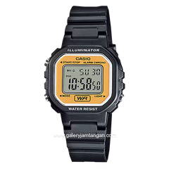CASIO General LA-20WH-9ADF Black Dial Yellow Digital Rubber Strap