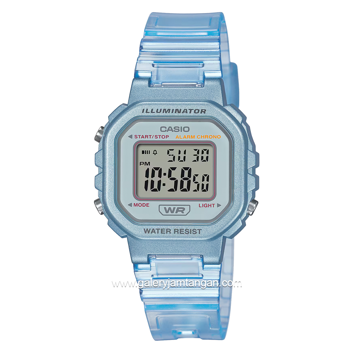 CASIO General LA-20WHS-2ADF Blue Digital Transparent Rubber Strap