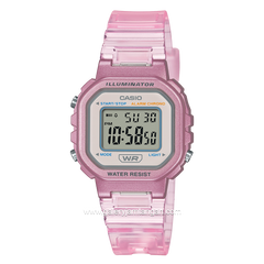 CASIO General LA-20WHS-4ADF Pink Digital Transparent Rubber Strap