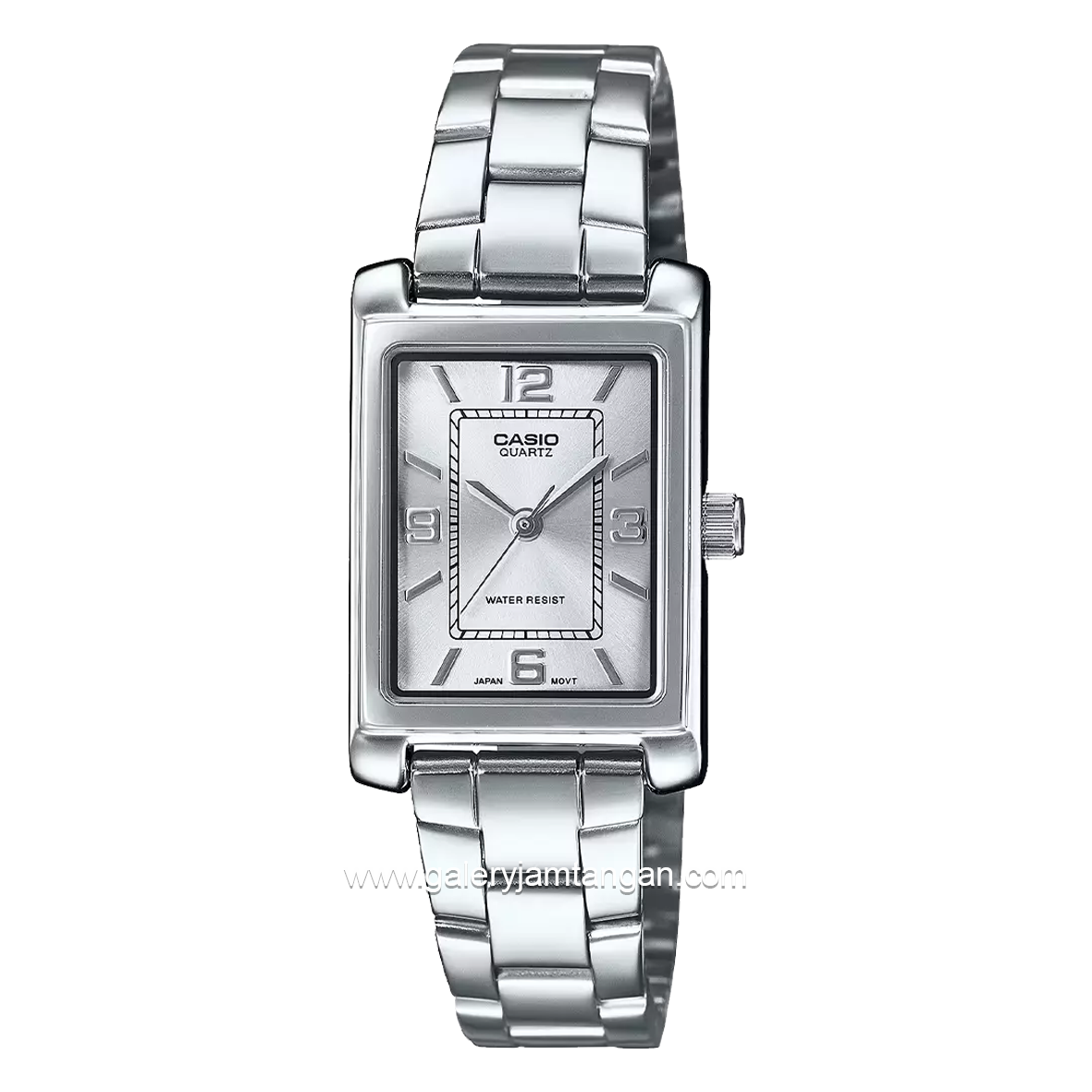 CASIO LTP-1234DD-7ADF Tank Ladies Full Silver Stainless Steel