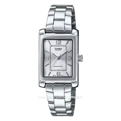 CASIO LTP-1234DD-7ADF Tank Ladies Full Silver Stainless Steel