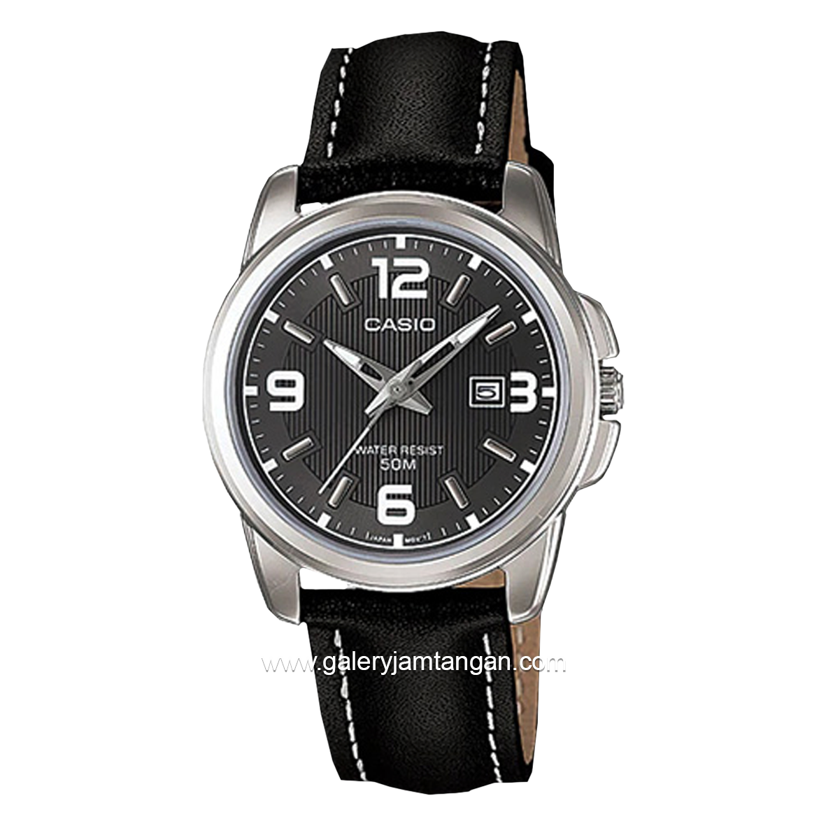 CASIO General LTP-1314L-8AVDF Black Silver Dial Black Leather