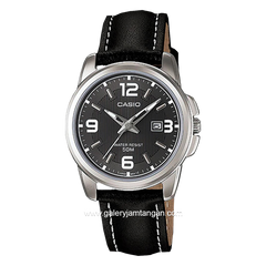 CASIO General LTP-1314L-8AVDF Black Silver Dial Black Leather