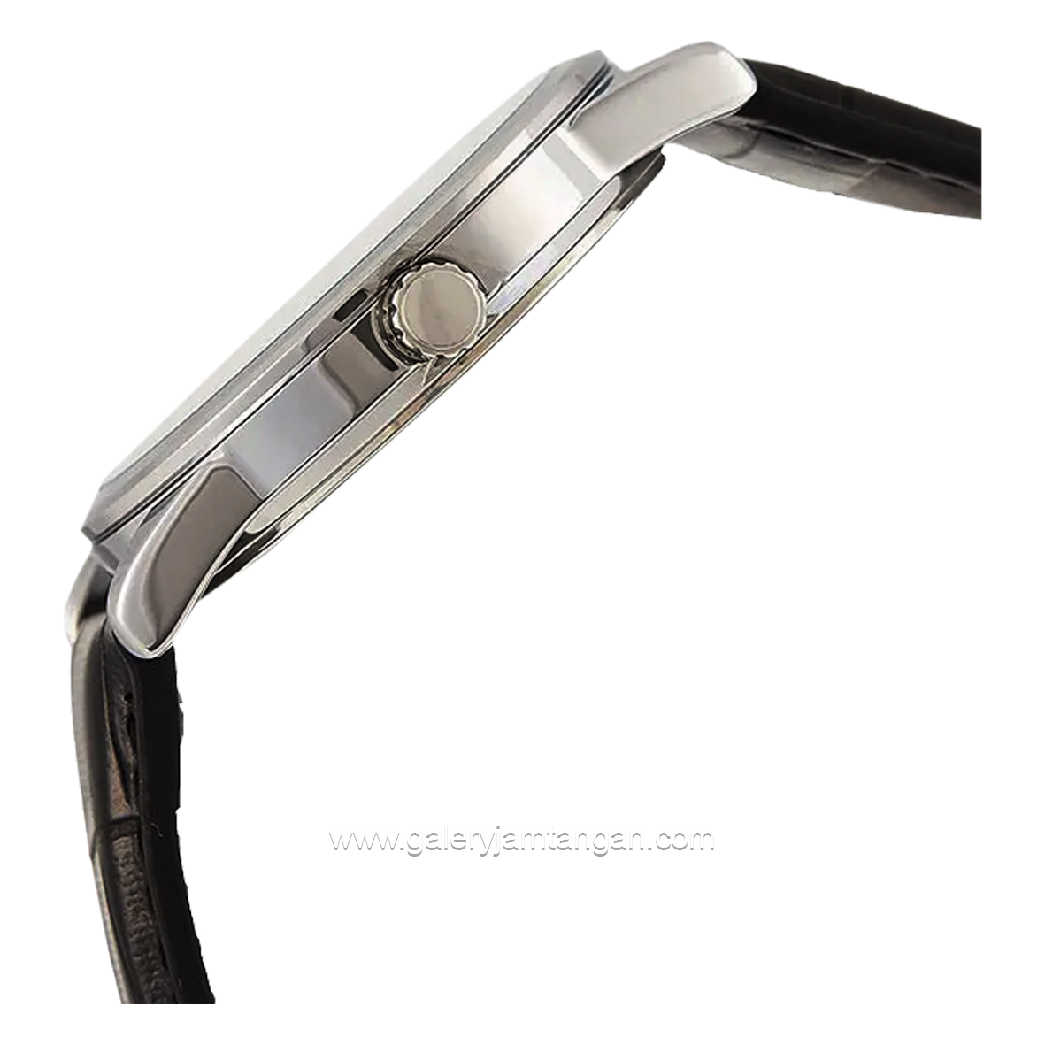 CASIO LTP-V001L-7BUDF Black Dial Silver Leather Strap