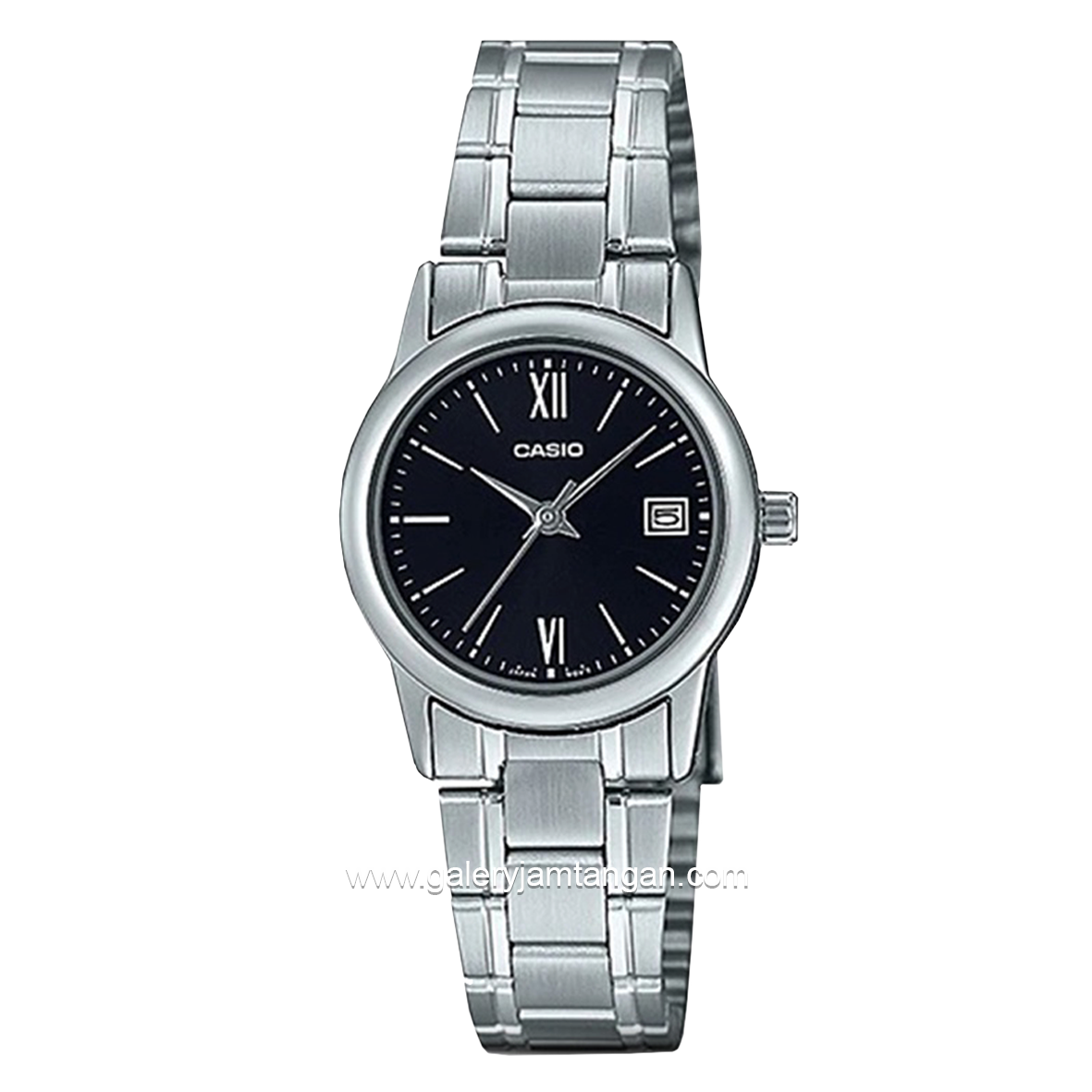 CASIO General LTP-V002D-1B3UDF Silver Dial Black Stainless Steel