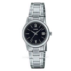 CASIO General LTP-V002D-1B3UDF Silver Dial Black Stainless Steel