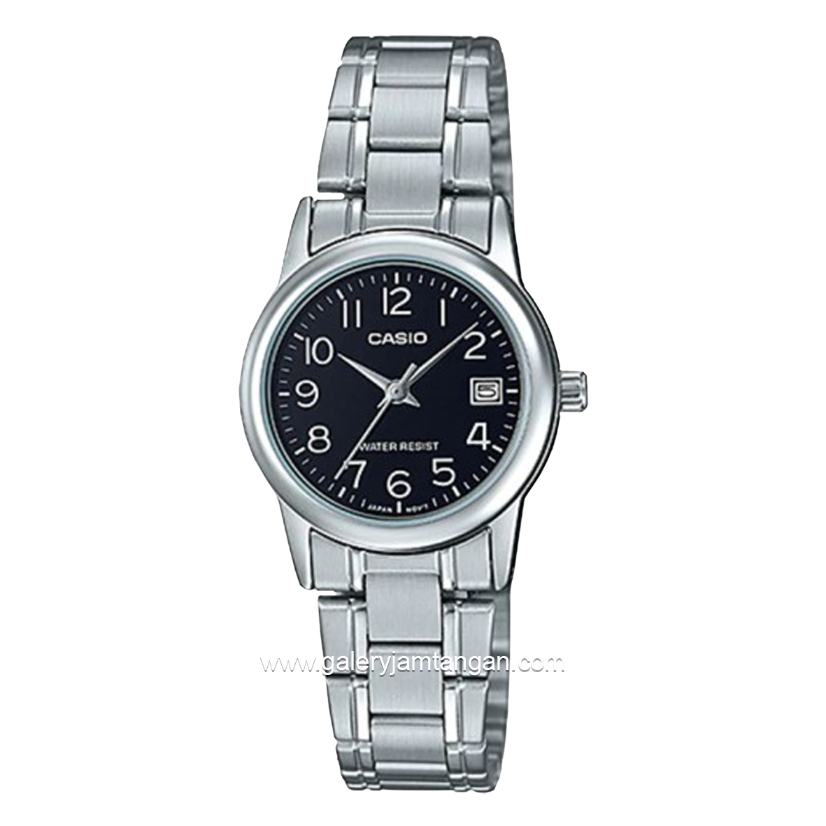 CASIO LTP-V002D-1BUDF Silver Dial Black Stainless Steel