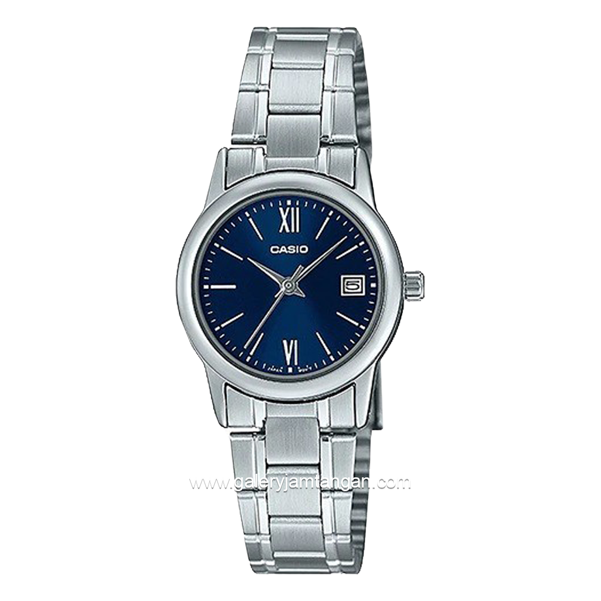 CASIO LTP-V002D-2B3UDF Silver Dial Blue Stainless Steel Strap