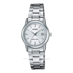 CASIO LTP-V002D-7AUDF Silver Dial White Stainless Steel Strap