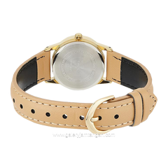 CASIO LTP-V002GL-7B3UDF Beige Gold Dial Silver Leather Strap