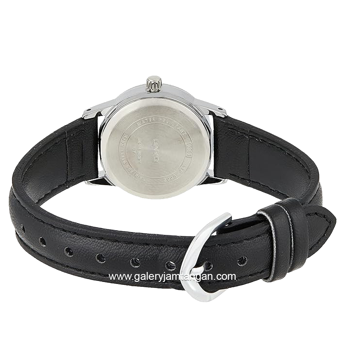 CASIO LTP-V002L-1B3UDF Black Silver Leather Strap