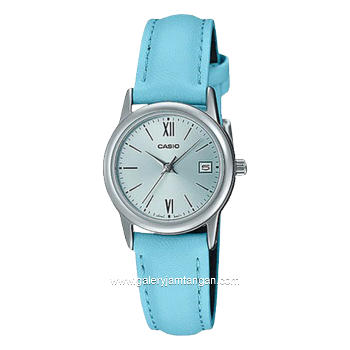 CASIO LTP-V002L-2B3UDF Blue Silver Leather Strap