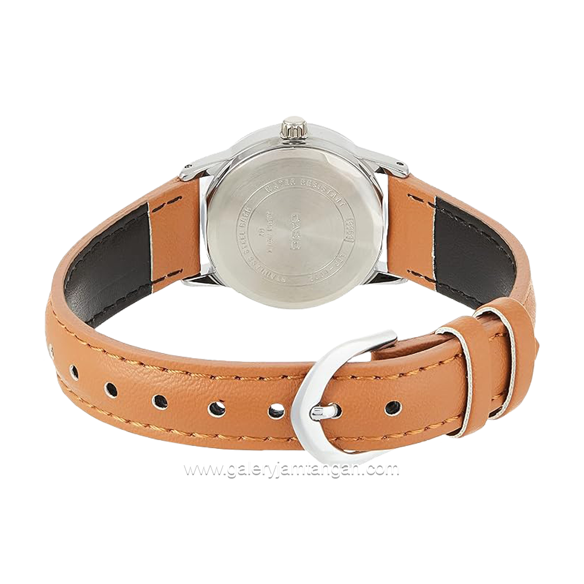 CASIO LTP-V002L-7B3UDF Brown Silver Leather Strap