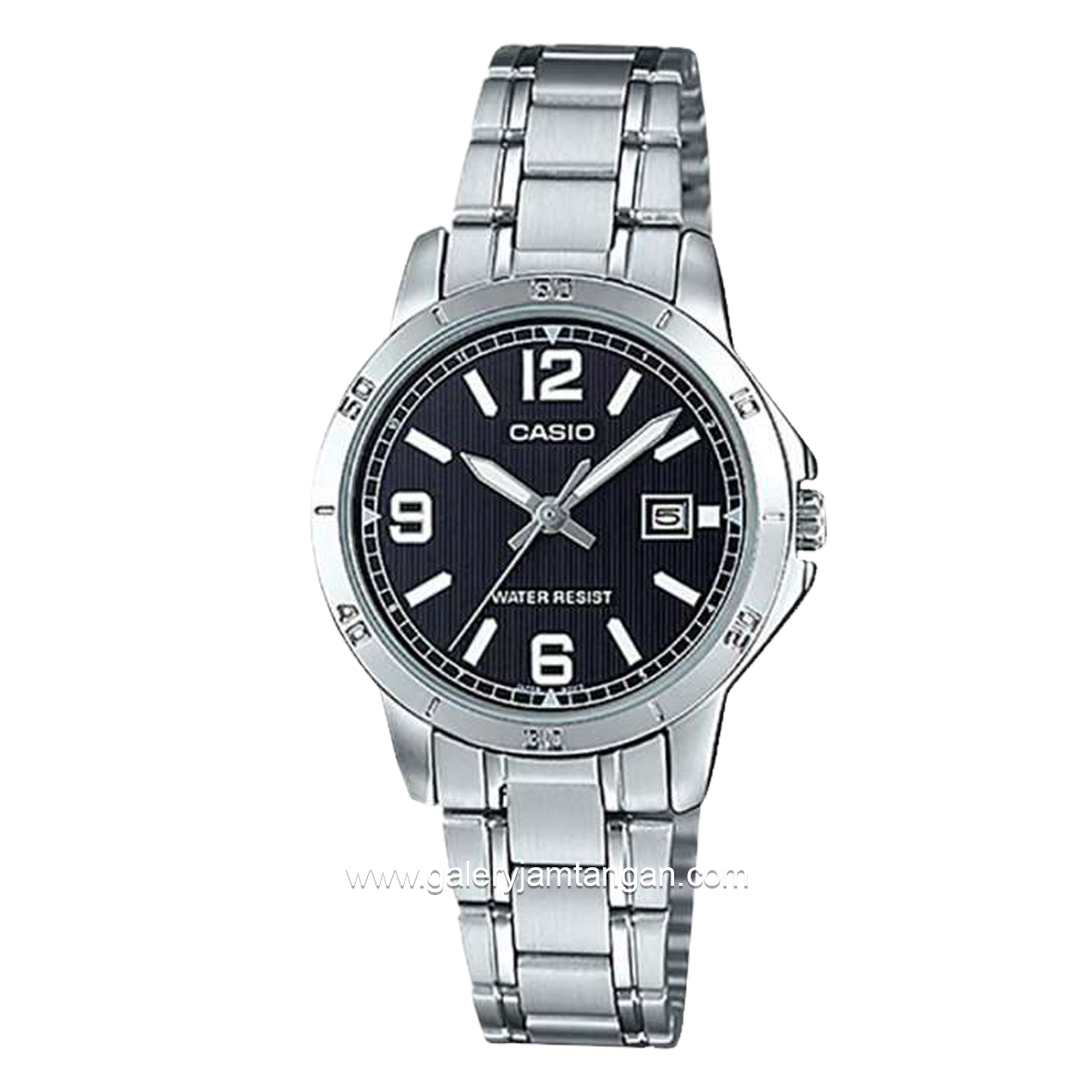 CASIO LTP-V004D-1B2UDF Silver Dial Black Stainless Steel