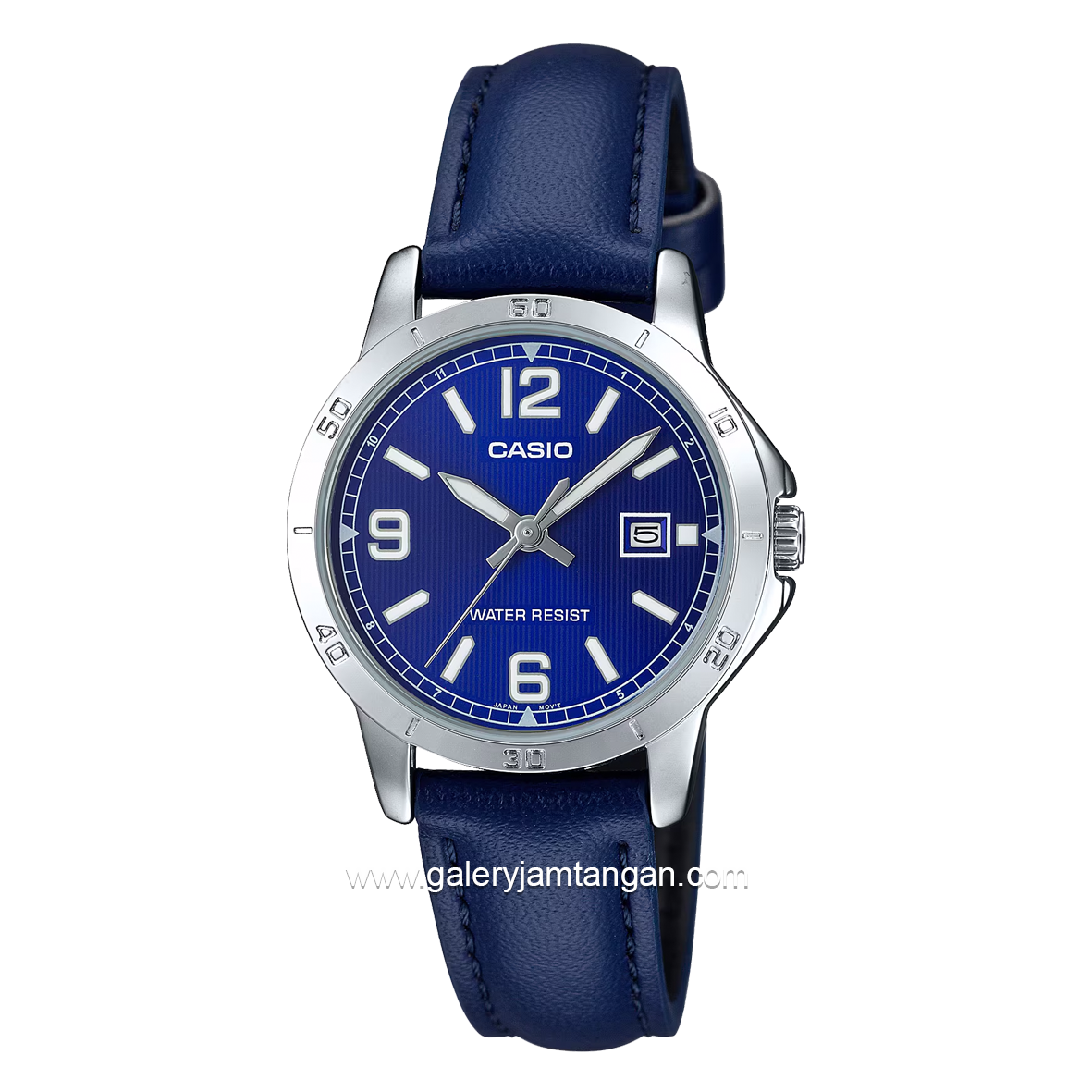 CASIO General LTP-V004L-2BUDF Blue Silver Leather Srap