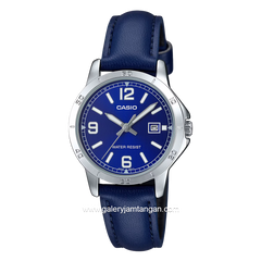 CASIO General LTP-V004L-2BUDF Blue Silver Leather Srap