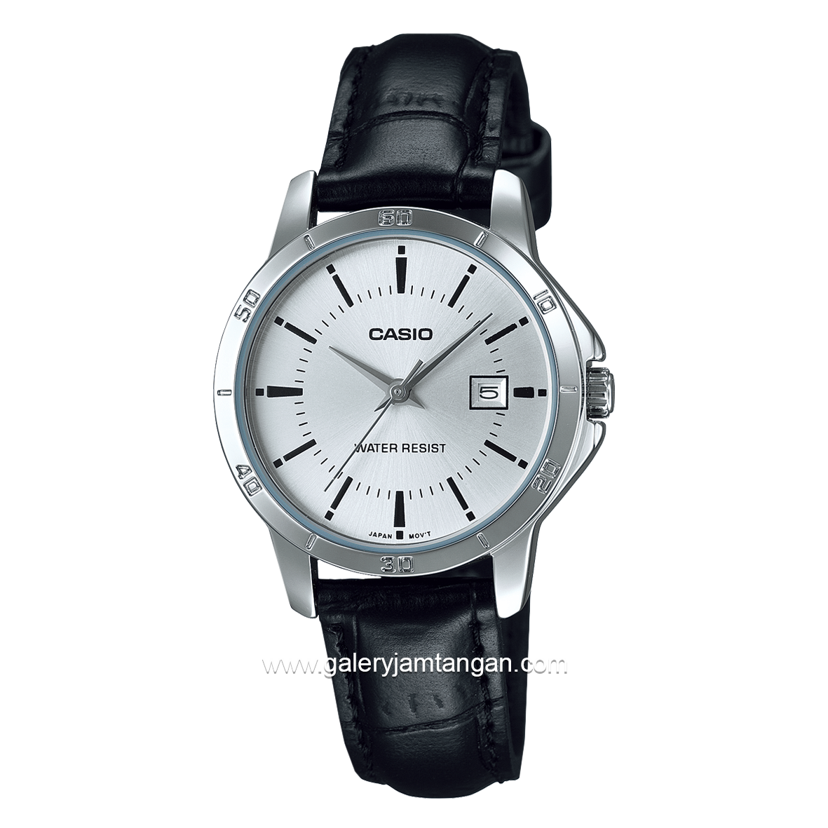 CASIO General LTP-V004L-7AUDF Black Silver Leather Strap