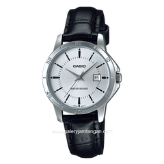 CASIO General LTP-V004L-7AUDF Black Silver Leather Strap