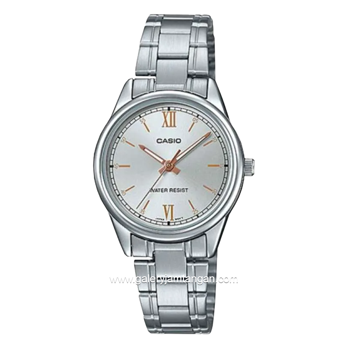 CASIO LTP-V005D-7B2UDF Silver Hour Marker Rosegold Stainless Steel