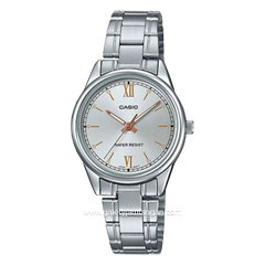 CASIO LTP-V005D-7B2UDF Silver Hour Marker Rosegold Stainless Steel