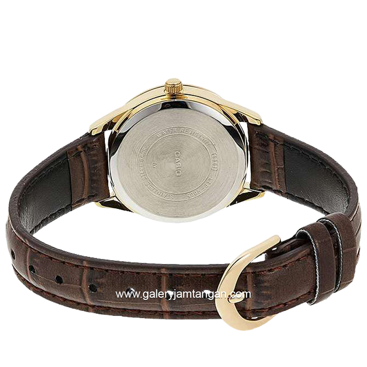 CASIO LTP-V005GL-1BUDF Brown Gold Dial Black Leather Strap