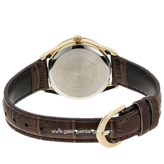 CASIO LTP-V005GL-1BUDF Brown Gold Dial Black Leather Strap